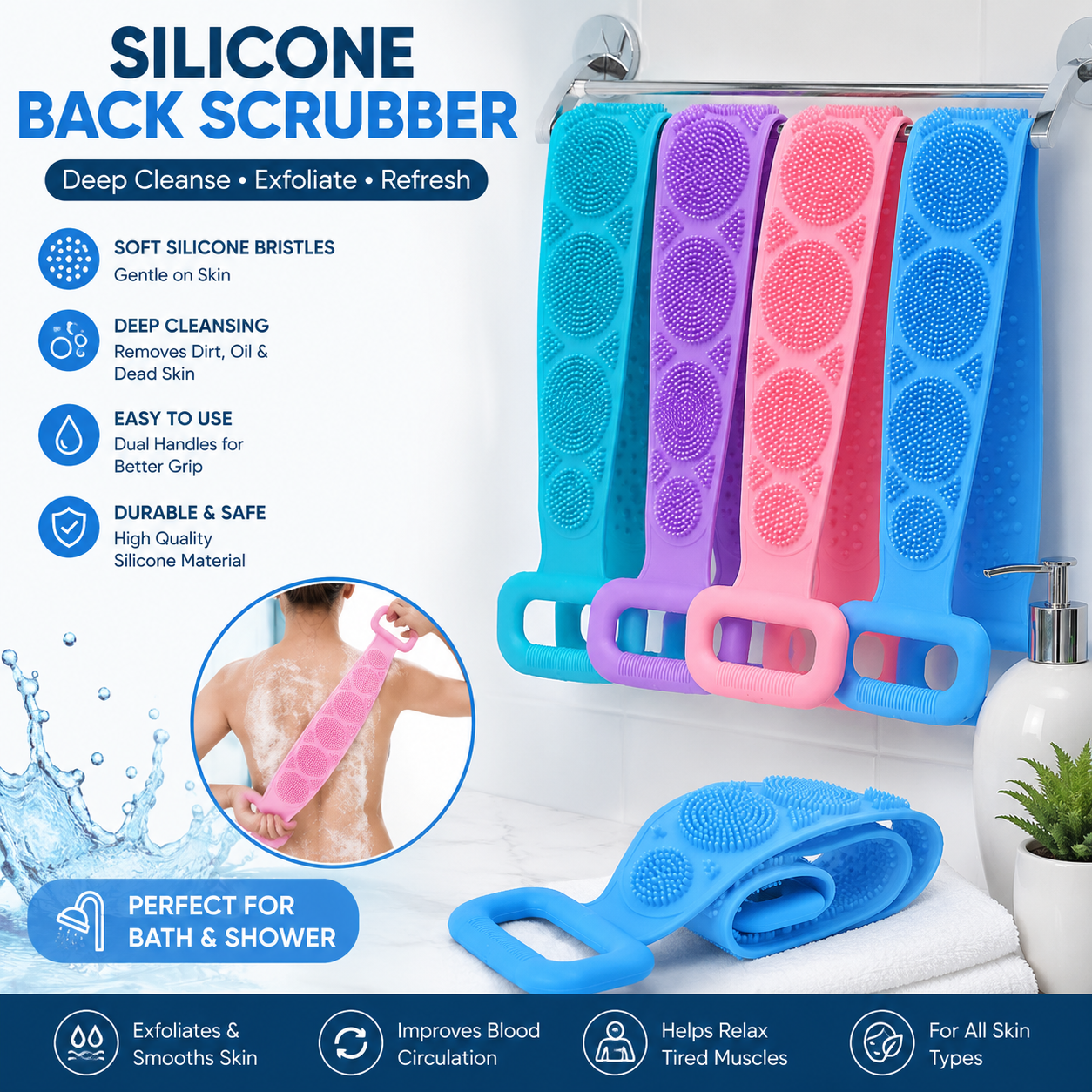 Silicone Body Scrubber Belt