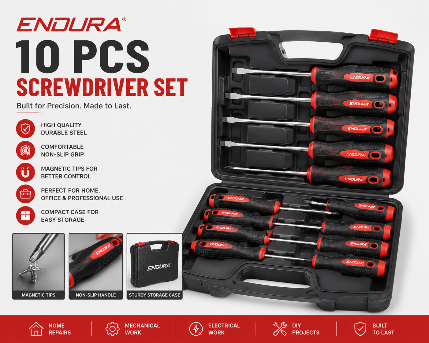 10 PCS Screw Driver Set (Endura)